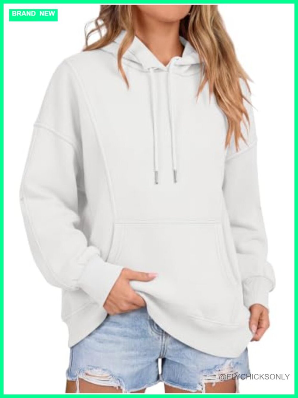 Oversized Longline Hoodie Sweatshirt with Kangaroo Pocket